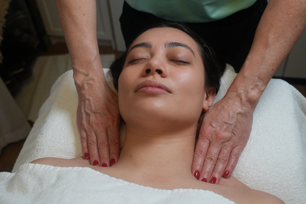 Lymphdrainage Frau bei Lyphradrainage